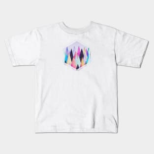 Colorful Abstract Geometric Triangle Peak Wood's Kids T-Shirt